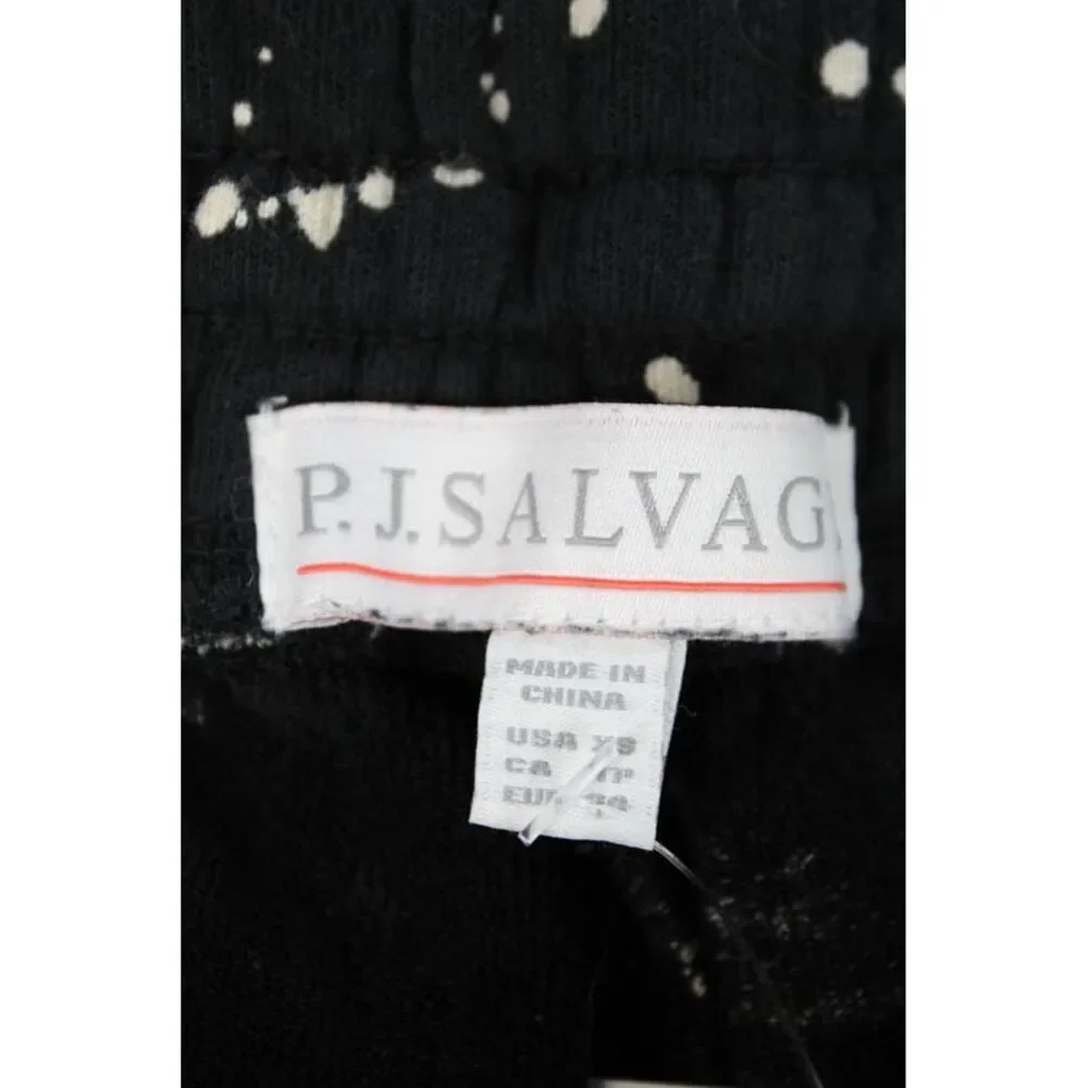 P.J. Salvage Womens Tie-Dye Print Drawstring Tapered Sweatpants Black Size XS